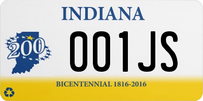IN license plate 001JS