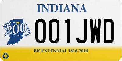 IN license plate 001JWD