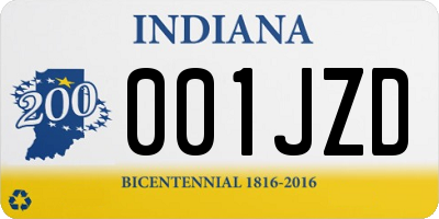 IN license plate 001JZD
