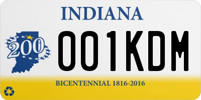 IN license plate 001KDM