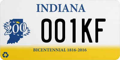 IN license plate 001KF