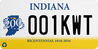 IN license plate 001KWT