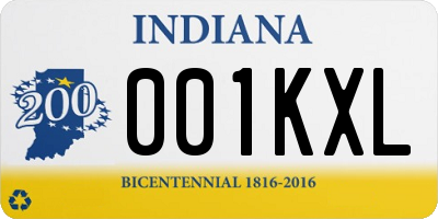 IN license plate 001KXL