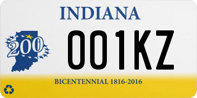 IN license plate 001KZ