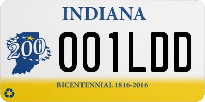 IN license plate 001LDD