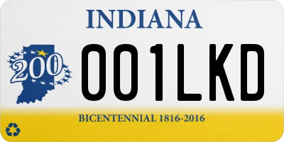 IN license plate 001LKD