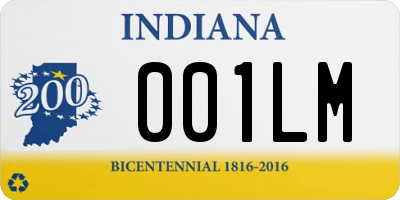 IN license plate 001LM