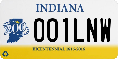 IN license plate 001LNW