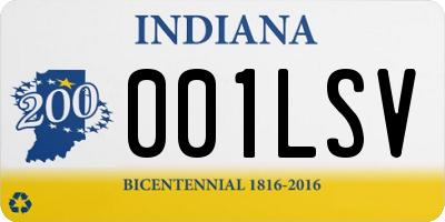 IN license plate 001LSV