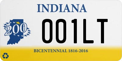 IN license plate 001LT