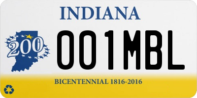 IN license plate 001MBL