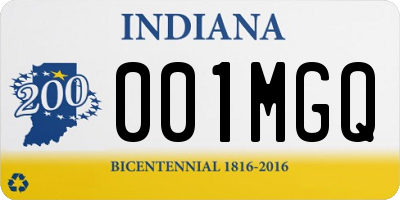 IN license plate 001MGQ