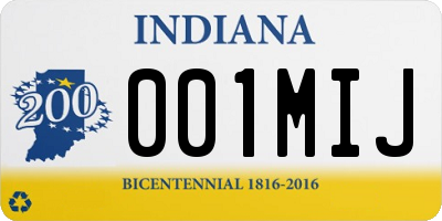 IN license plate 001MIJ