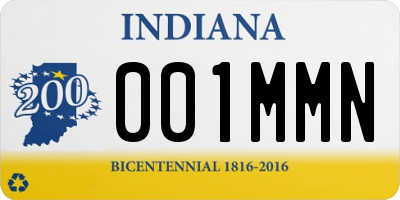 IN license plate 001MMN