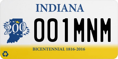 IN license plate 001MNM