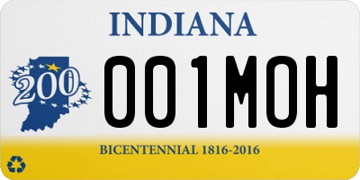 IN license plate 001MOH