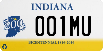 IN license plate 001MU