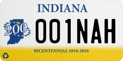 IN license plate 001NAH