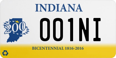 IN license plate 001NI