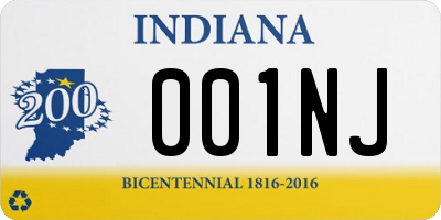 IN license plate 001NJ