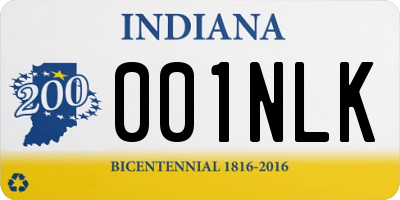 IN license plate 001NLK