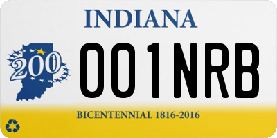 IN license plate 001NRB