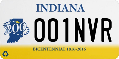 IN license plate 001NVR