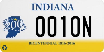 IN license plate 001ON