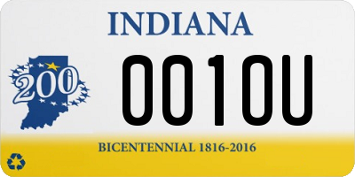 IN license plate 001OU