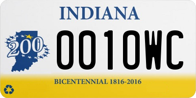 IN license plate 001OWC