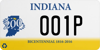 IN license plate 001P