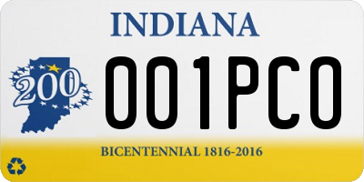 IN license plate 001PCO