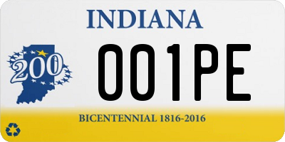 IN license plate 001PE