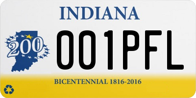 IN license plate 001PFL