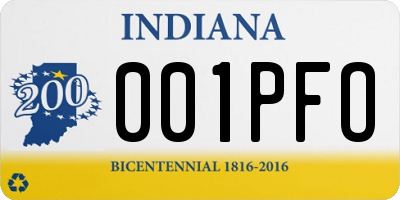 IN license plate 001PFO
