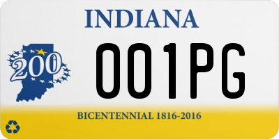 IN license plate 001PG