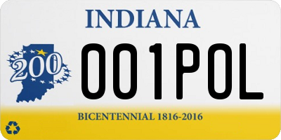 IN license plate 001POL