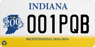 IN license plate 001PQB