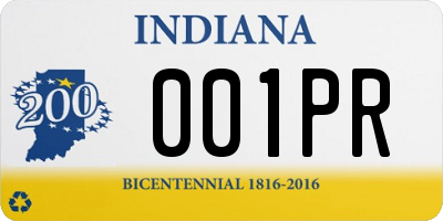 IN license plate 001PR