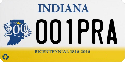 IN license plate 001PRA