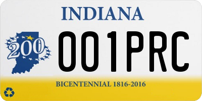 IN license plate 001PRC