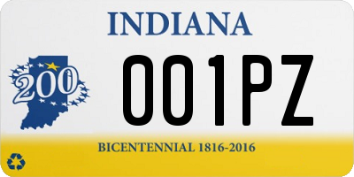 IN license plate 001PZ