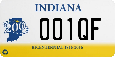 IN license plate 001QF