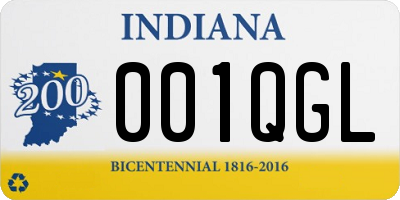 IN license plate 001QGL