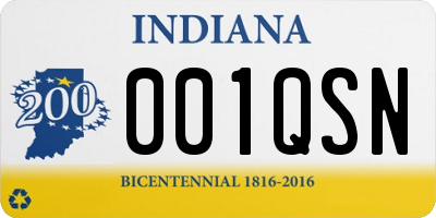 IN license plate 001QSN