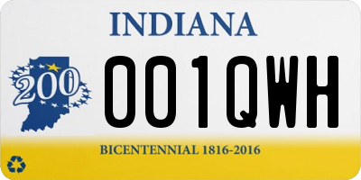 IN license plate 001QWH