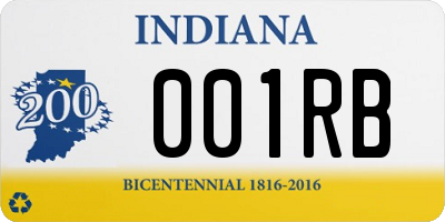 IN license plate 001RB