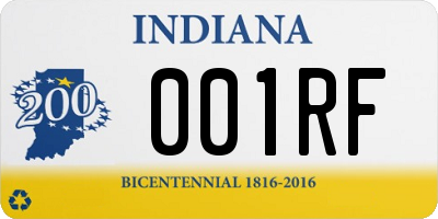 IN license plate 001RF