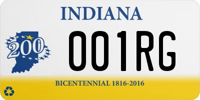 IN license plate 001RG