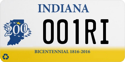 IN license plate 001RI